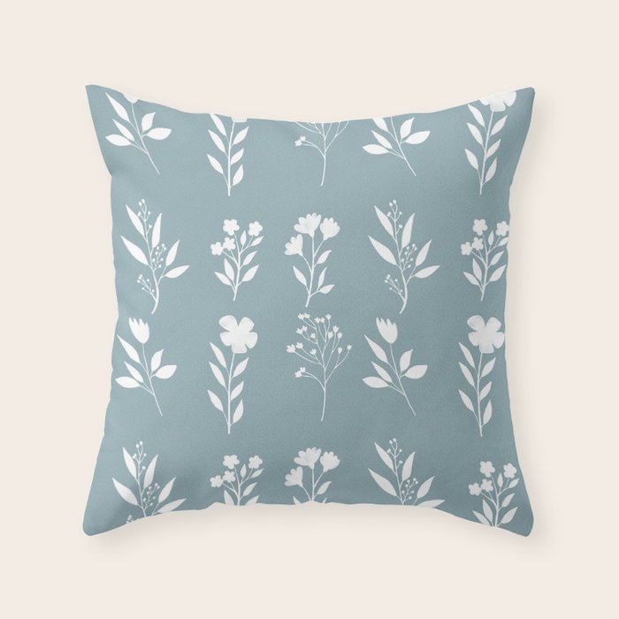 White Flower Pattern_05 Throw Pillow Gallery Image 6