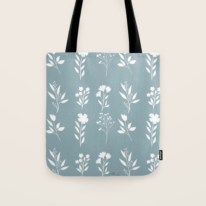 White Flower Pattern_05 Tote Bag Gallery Image 1
