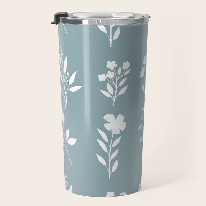 White Flower Pattern_05 Travel Mug Gallery Image 3