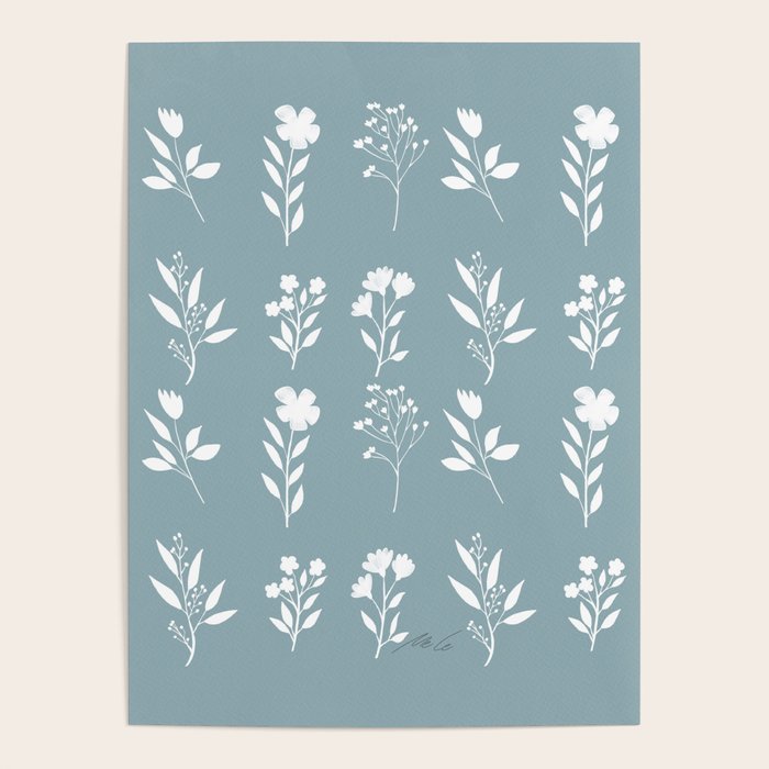 White Flower Pattern_05 Poster Gallery Image 4