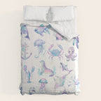 Colorful Water Colors Of Various Sea Animals Pattern Comforter Gallery Image 6