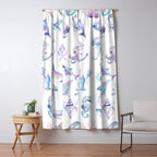 Colorful Water Colors Of Various Sea Animals Pattern Window Curtain Gallery Image 5