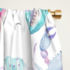 Colorful Water Colors Of Various Sea Animals Pattern Window Curtain Gallery Image 2