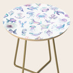 Colorful Water Colors Of Various Sea Animals Pattern Side Table Gallery Image 2