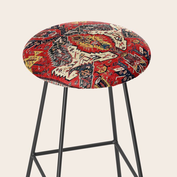 Dragon Sumakh Antique East Caucasus Kuba Rug Print Stool Gallery Image 2
