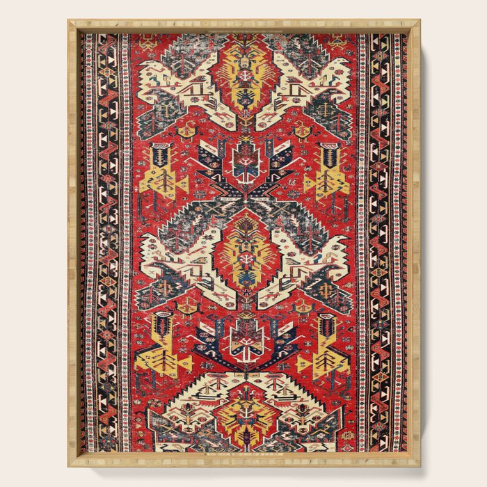 Dragon Sumakh Antique East Caucasus Kuba Rug Print Serving Tray Gallery Image 1