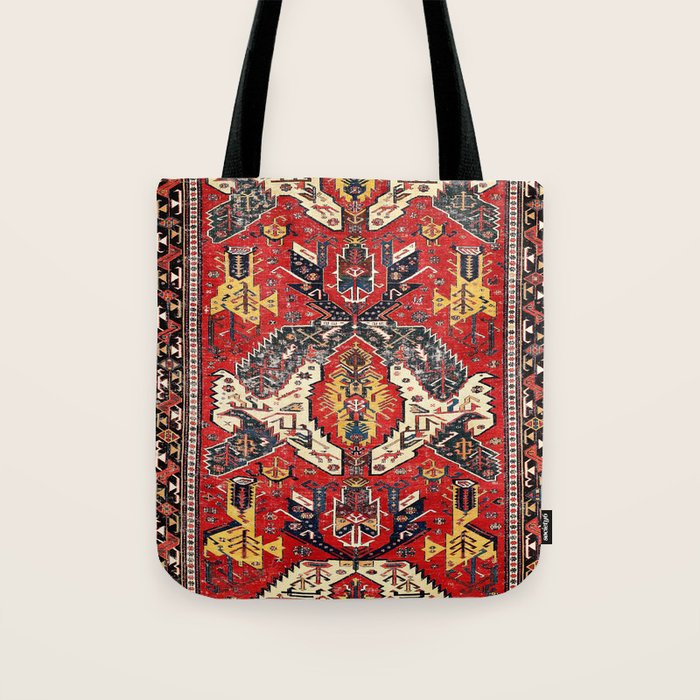 Dragon Sumakh Antique East Caucasus Kuba Rug Print Tote Bag Gallery Image 1