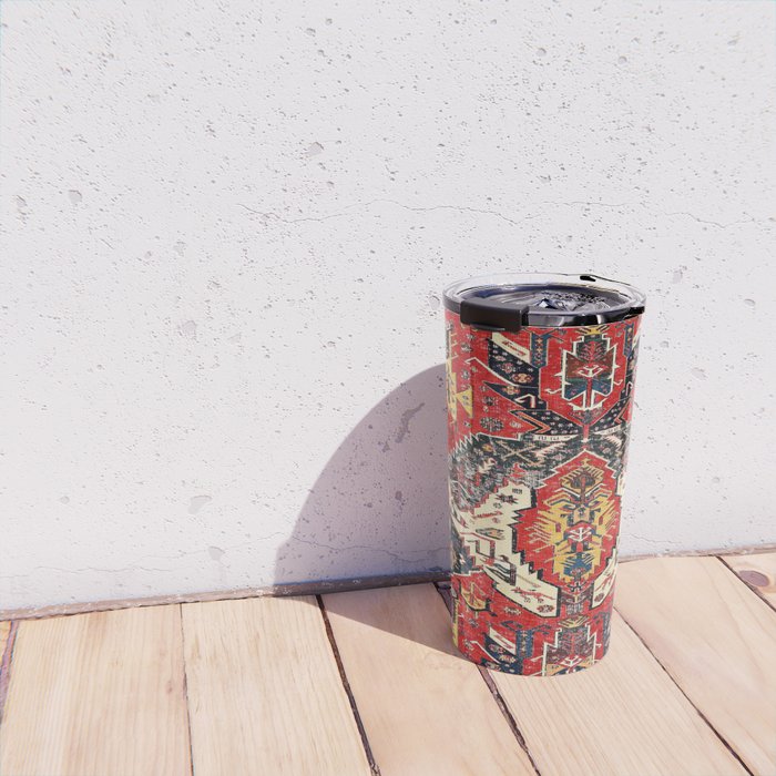 Dragon Sumakh Antique East Caucasus Kuba Rug Print Travel Mug Gallery Image 4