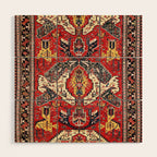 Dragon Sumakh Antique East Caucasus Kuba Rug Print Wood Wall Art Gallery Image 1