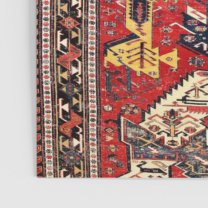 Dragon Sumakh Antique East Caucasus Kuba Rug Print Poster Gallery Image 3