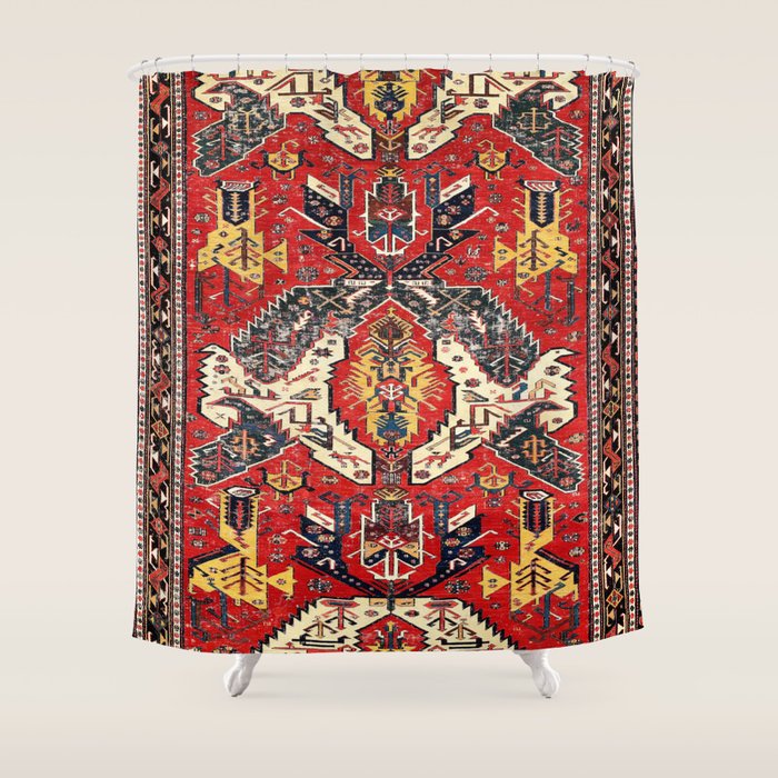 Dragon Sumakh Antique East Caucasus Kuba Rug Print Shower Curtain Gallery Image 1