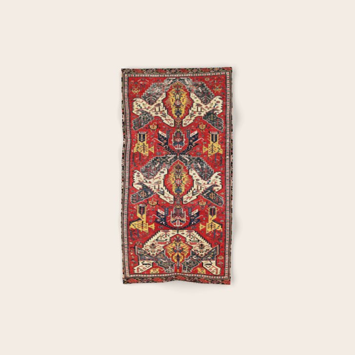 Dragon Sumakh Antique East Caucasus Kuba Rug Print Bath Towel Gallery Image 1