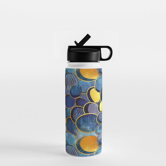 Abstract deep blue Water Bottle