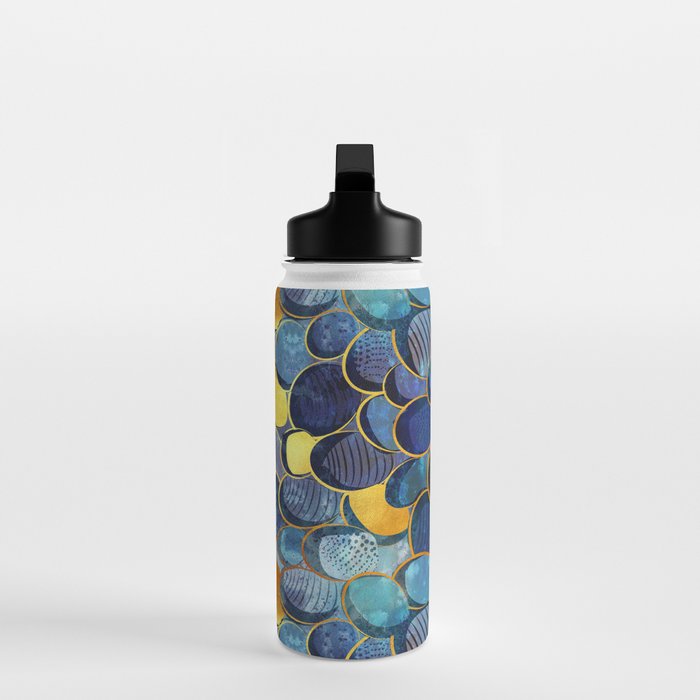 Abstract deep blue Water Bottle Gallery Image 3