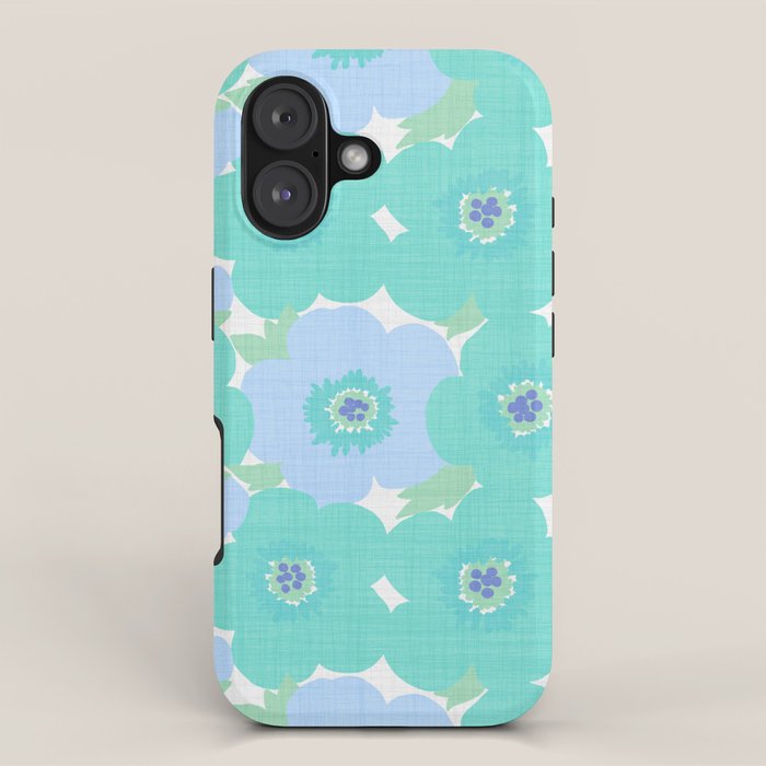 Bright Summer Floral Mid-Century Style Flower Pattern iPhone Case Gallery Image 1