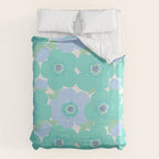 Bright Summer Floral Mid-Century Style Flower Pattern Duvet Cover Gallery Image 6
