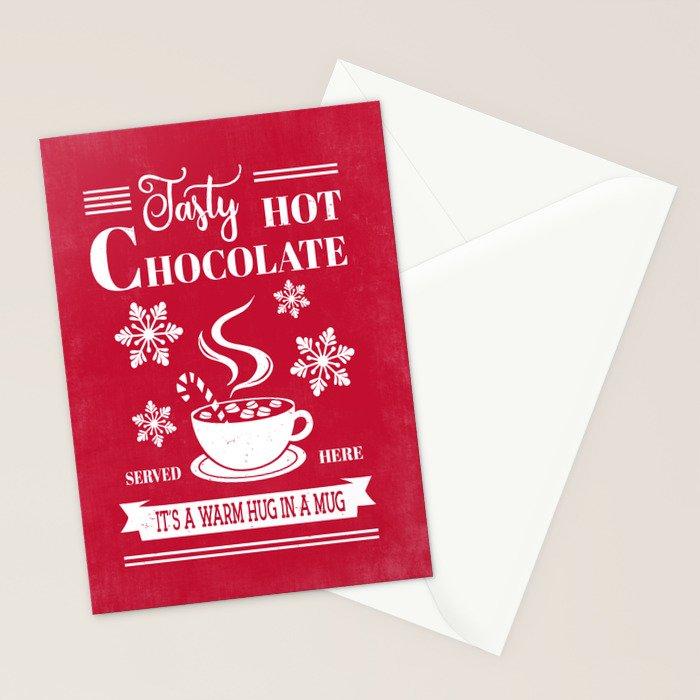 Tasty Hot Chocolate Red Stationery Card Gallery Image 2