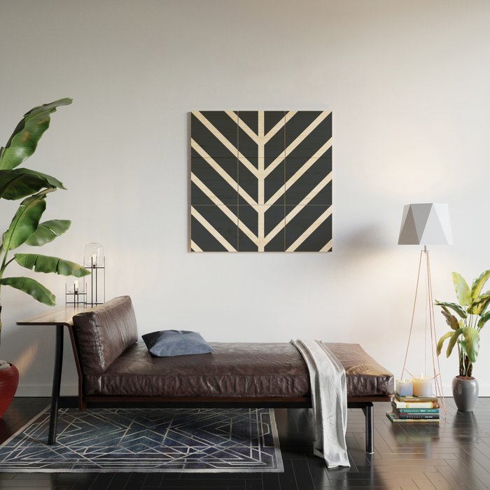 Leaf Black Wood Wall Art Gallery Image 2