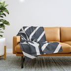 Leaf Black Throw Blanket Gallery Image 1