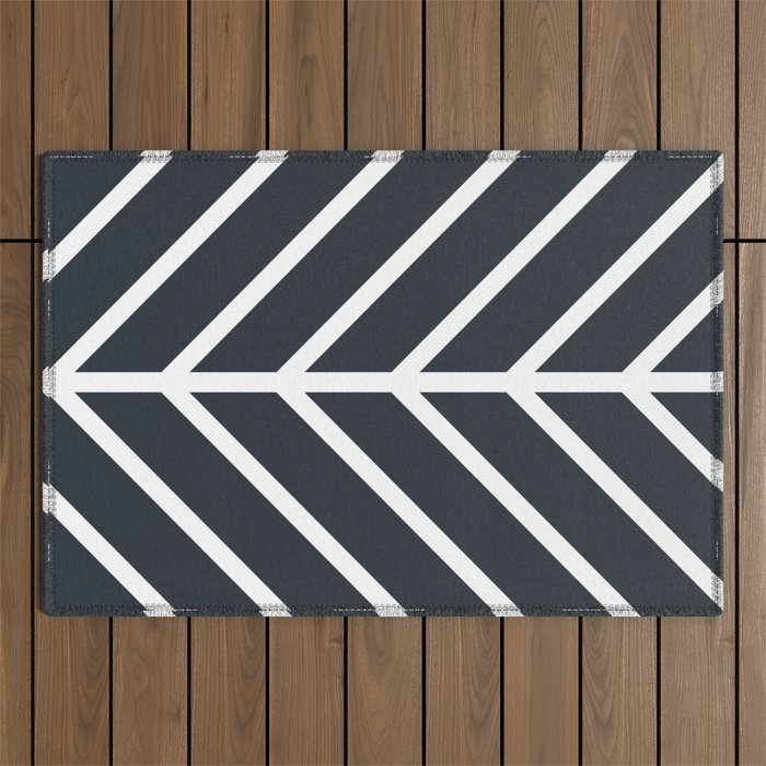 Leaf Black Outdoor Rug Gallery Image 1