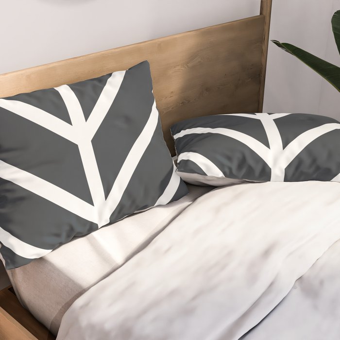 Leaf Black Pillow Sham Gallery Image 2