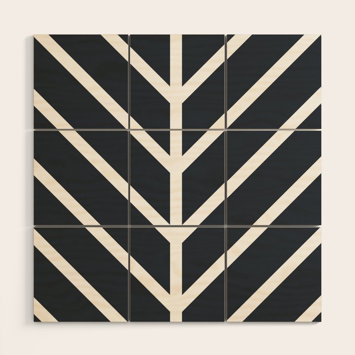 Leaf Black Wood Wall Art Gallery Image 1