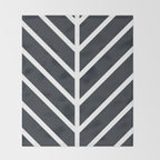 Leaf Black Throw Blanket Gallery Image 2