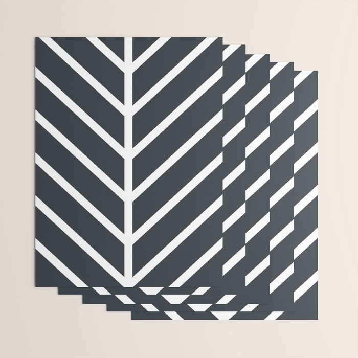 Leaf Black Wrapping Paper Gallery Image 3