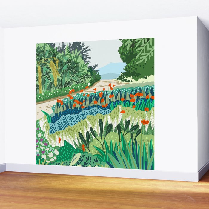 Solo Walk, Nature Jungle Forest Tropical Colorful Vibrant Bortanical Illustration Painting Wall Mural Gallery Image 2