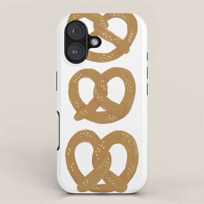 Pretzel Pattern - White iPhone Case Gallery Image 1