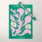 Lavender & Tropical Green: Les Fleurs | Flower Market Color Series 08 Wrapping Paper Gallery Image 1