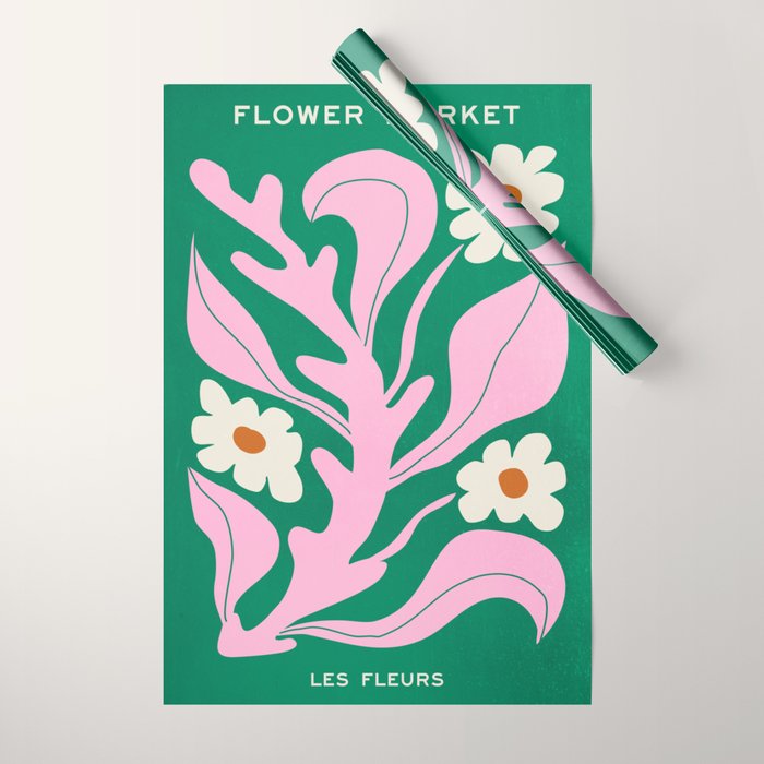 Lavender & Tropical Green: Les Fleurs | Flower Market Color Series 08 Wrapping Paper Gallery Image 1