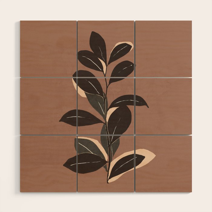 Abstract Art Minimal Plant 49a Wood Wall Art Gallery Image 1