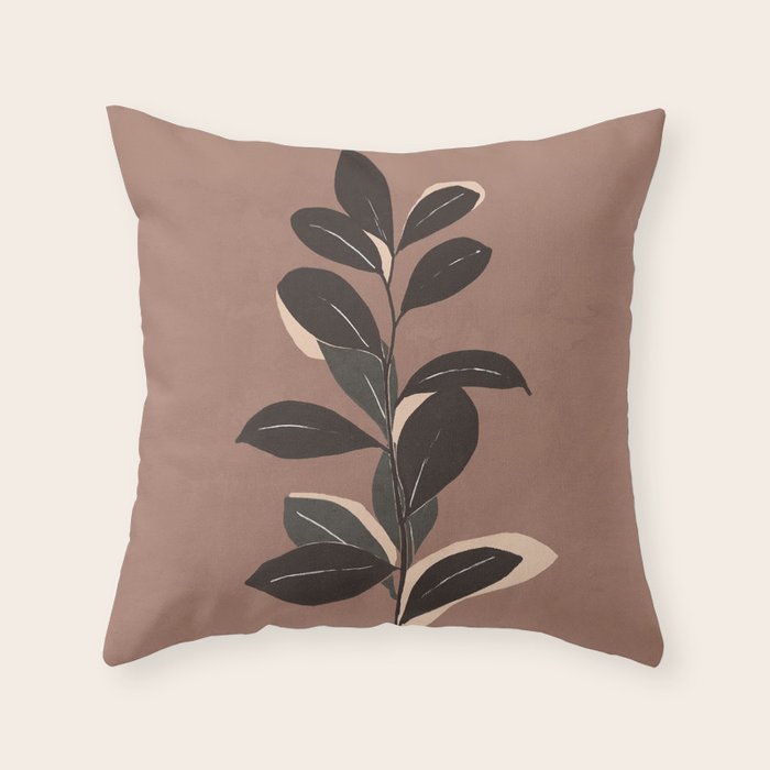 Abstract Art Minimal Plant 49a Throw Pillow Gallery Image 1
