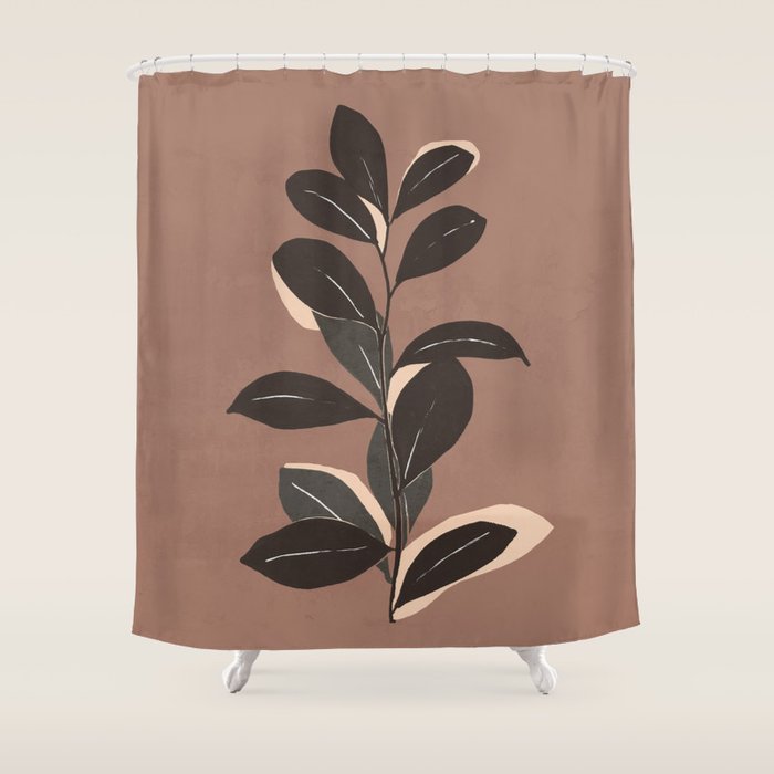 Abstract Art Minimal Plant 49a Shower Curtain Gallery Image 1