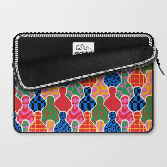 Colorful diverse people crowd collage pattern Laptop Sleeve Gallery Image 2