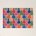 Colorful diverse people crowd collage pattern Welcome Mat Gallery Image 1