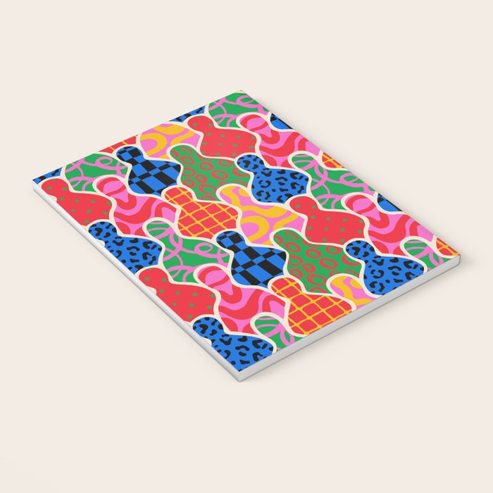 Colorful diverse people crowd collage pattern Notebook Gallery Image 3