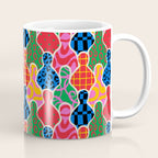 Colorful diverse people crowd collage pattern Coffee Mug Gallery Image 1