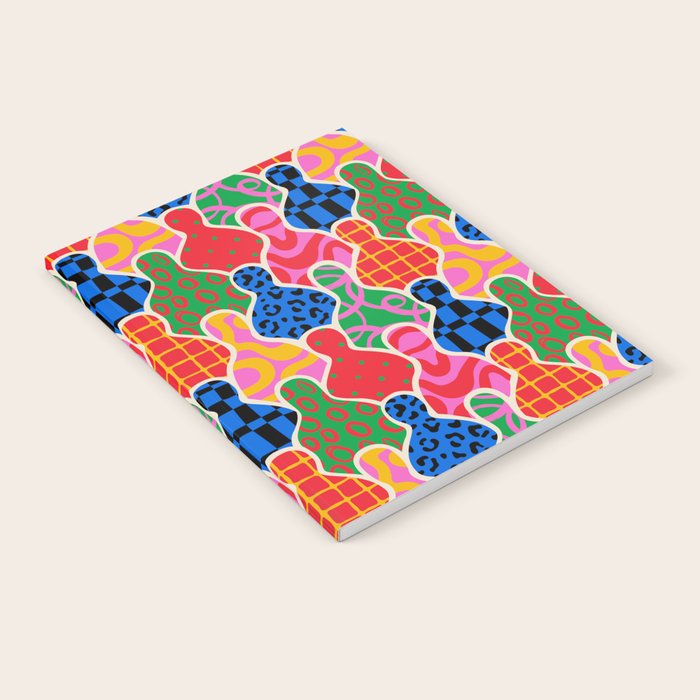 Colorful diverse people crowd collage pattern Notebook Gallery Image 2