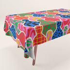 Colorful diverse people crowd collage pattern Tablecloth Gallery Image 1