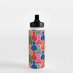 Colorful diverse people crowd collage pattern Water Bottle Gallery Image 2