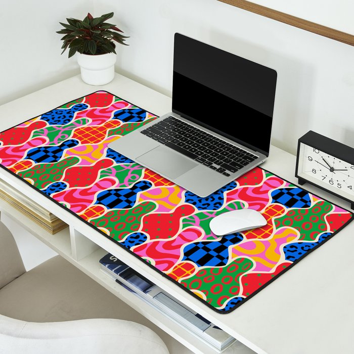 Colorful diverse people crowd collage pattern Desk Mat Gallery Image 2
