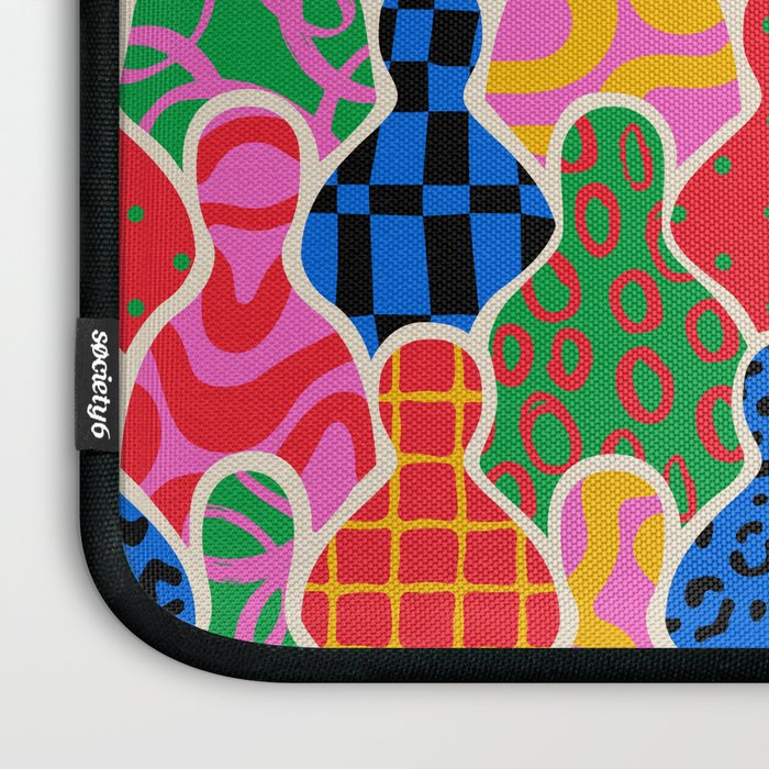 Colorful diverse people crowd collage pattern Laptop Sleeve Gallery Image 3