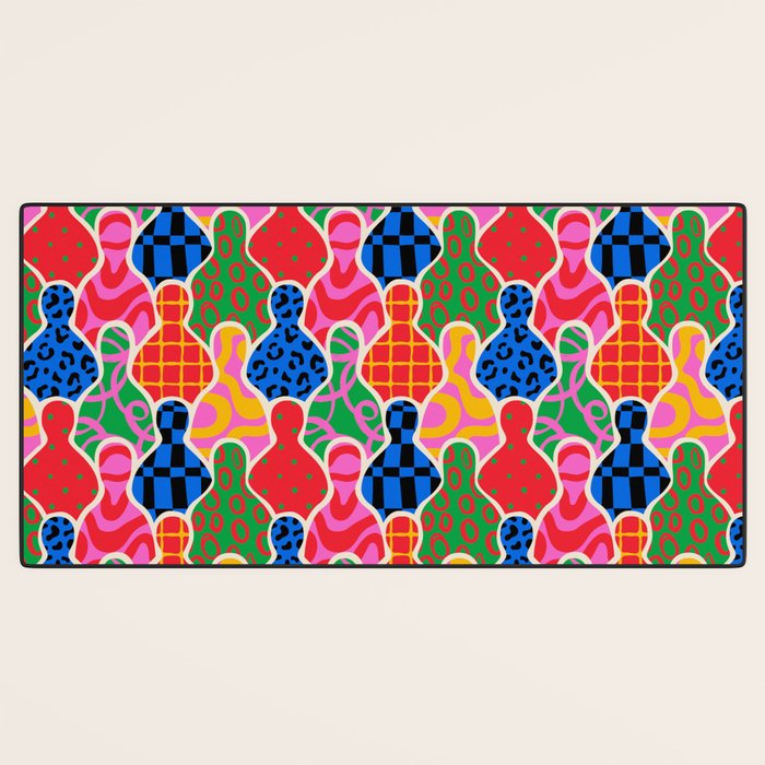 Colorful diverse people crowd collage pattern Desk Mat Gallery Image 3