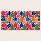 Colorful diverse people crowd collage pattern Desk Mat Gallery Image 3