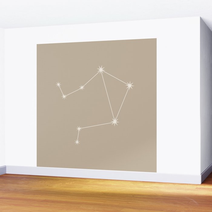 Libra Zodiac Star Constellation Line Art Beige Wall Mural Gallery Image 2