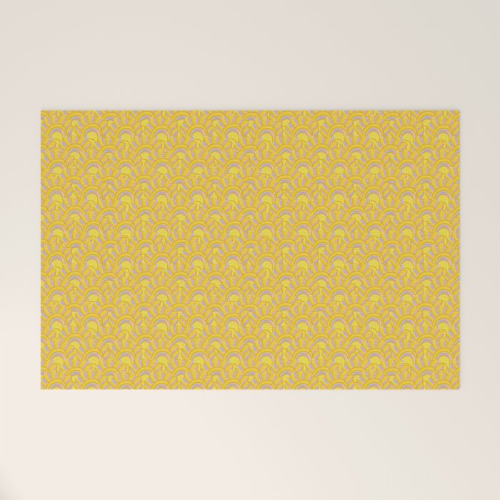 Art Deco Shells in Gold & Orange Welcome Mat Gallery Image 1