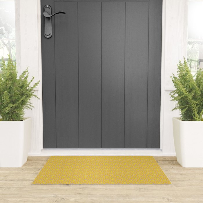 Art Deco Shells in Gold & Orange Welcome Mat Gallery Image 3