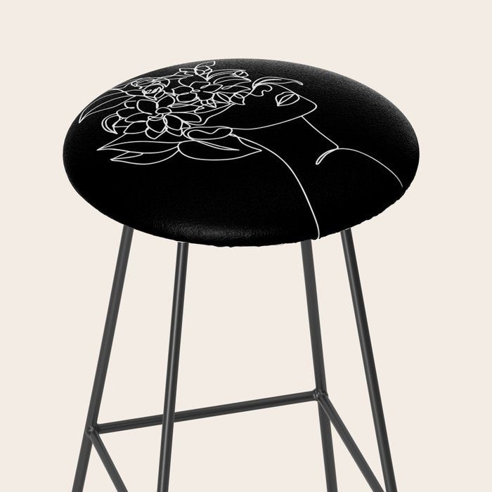The Girl with the Flowers: Black & White Edition Stool Gallery Image 2